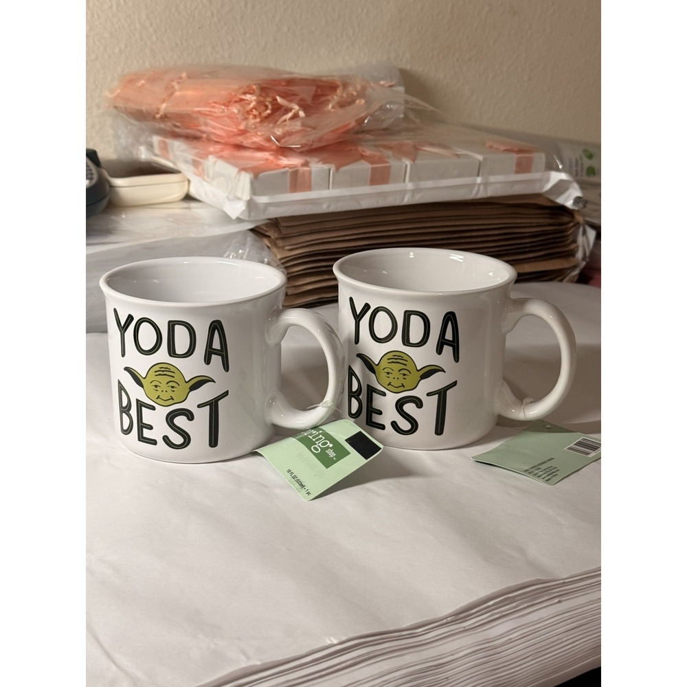 Yoda Best Mug licensed Mug 18oz Disney Star Wars NWT. 2 mugs.